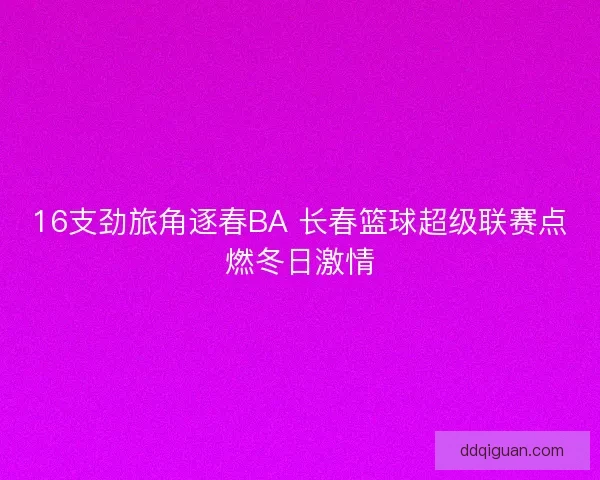 16支劲旅角逐春BA 长春篮球超级联赛点燃冬日激情